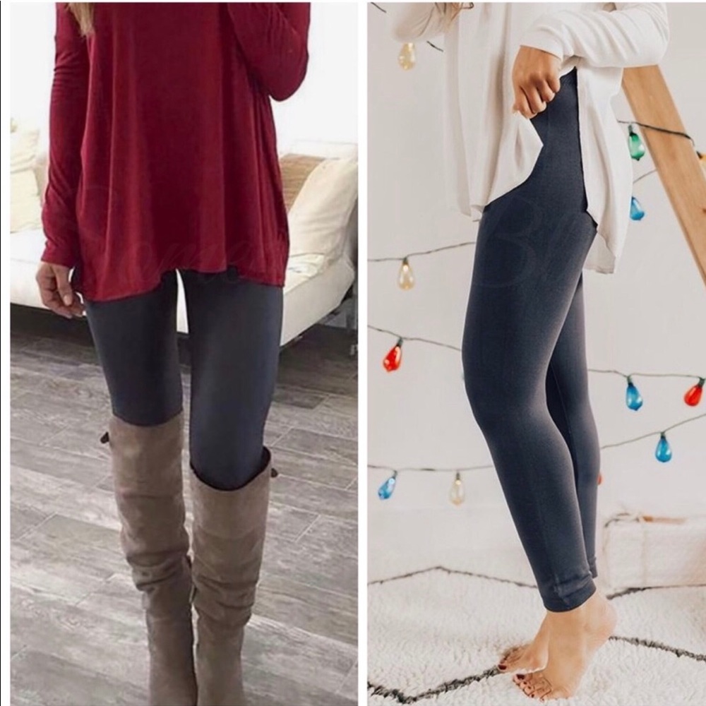 Fleece Lined Leggings Charcoal